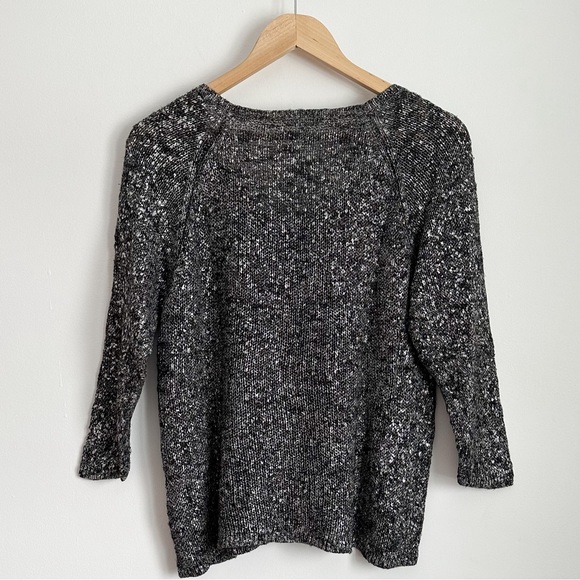 Eileen Fisher black silver metallic sweater - Picture 2 of 5